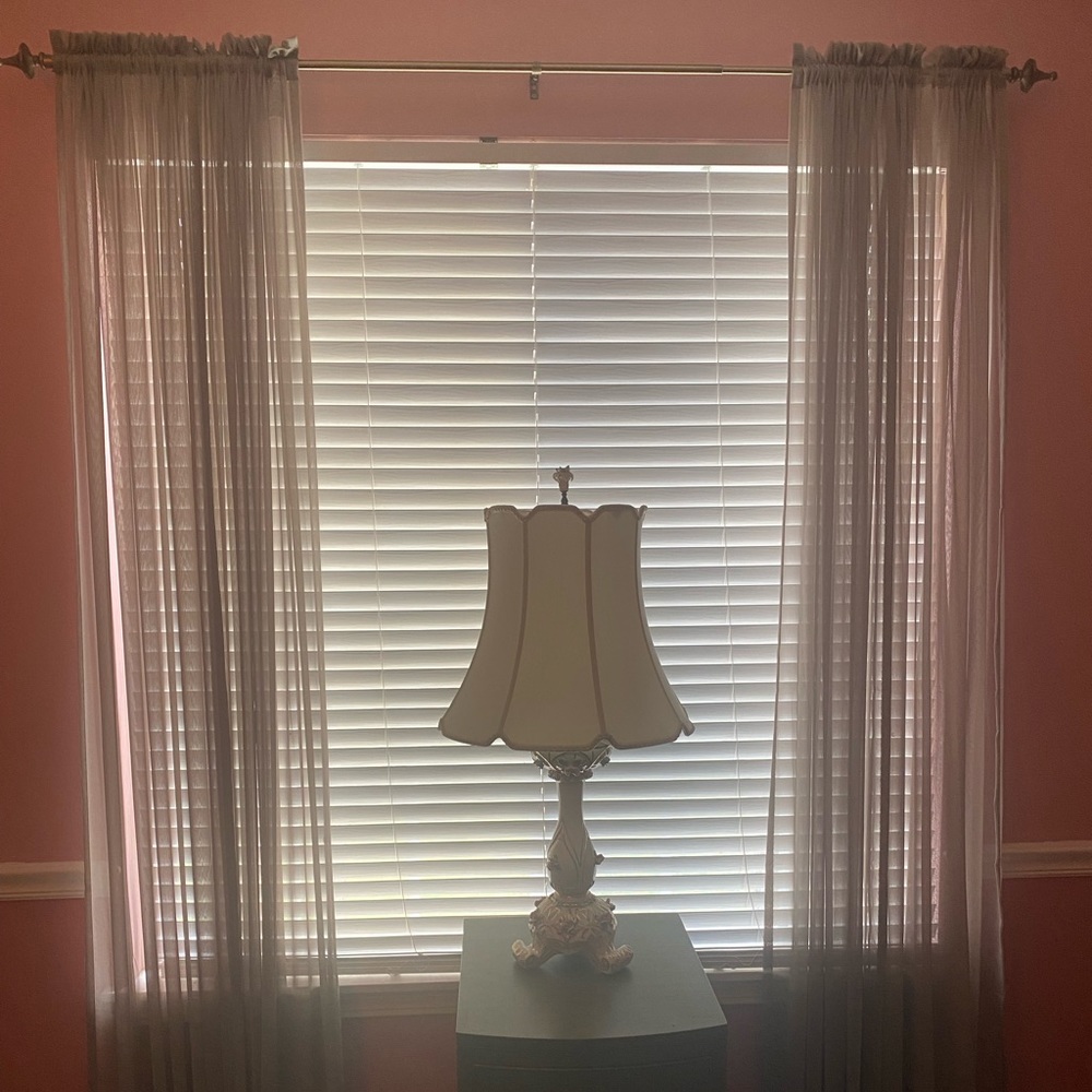 Olive Green rod pocket sheers